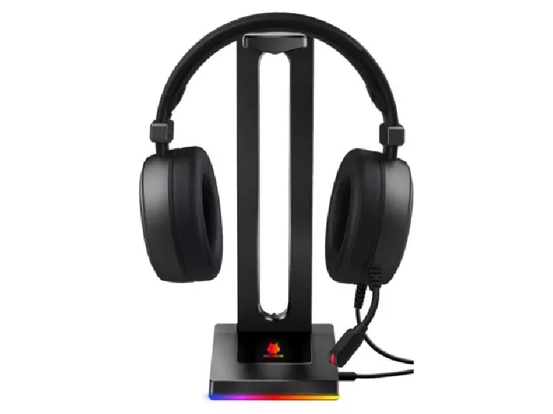 SOPORTE DE AUDIFONO ANTRYX HS-71 RGB 2USB, JACK 3.5MM P.N: AHS-71KR